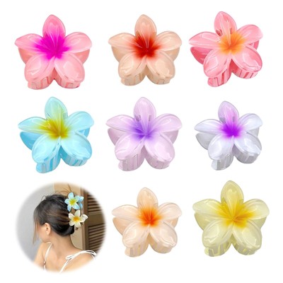 Blume Haarklammer Set – 4 Matte Haarspangen Für Dickes & Dünnes Haar | Rutschfeste Jaw Clips Mit Blumendesign