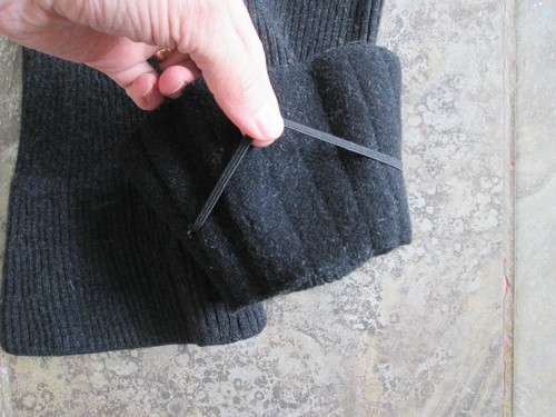 Prada Wool Ribbed Pants Knit Mid Rise Flare Size 42 (US 8) Charcoal Black Italy - Picture 9 of 11