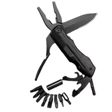 Pocket Knife Multitool with Screwdriver Bit Set, Bottle & Can Opener, Liner Lock