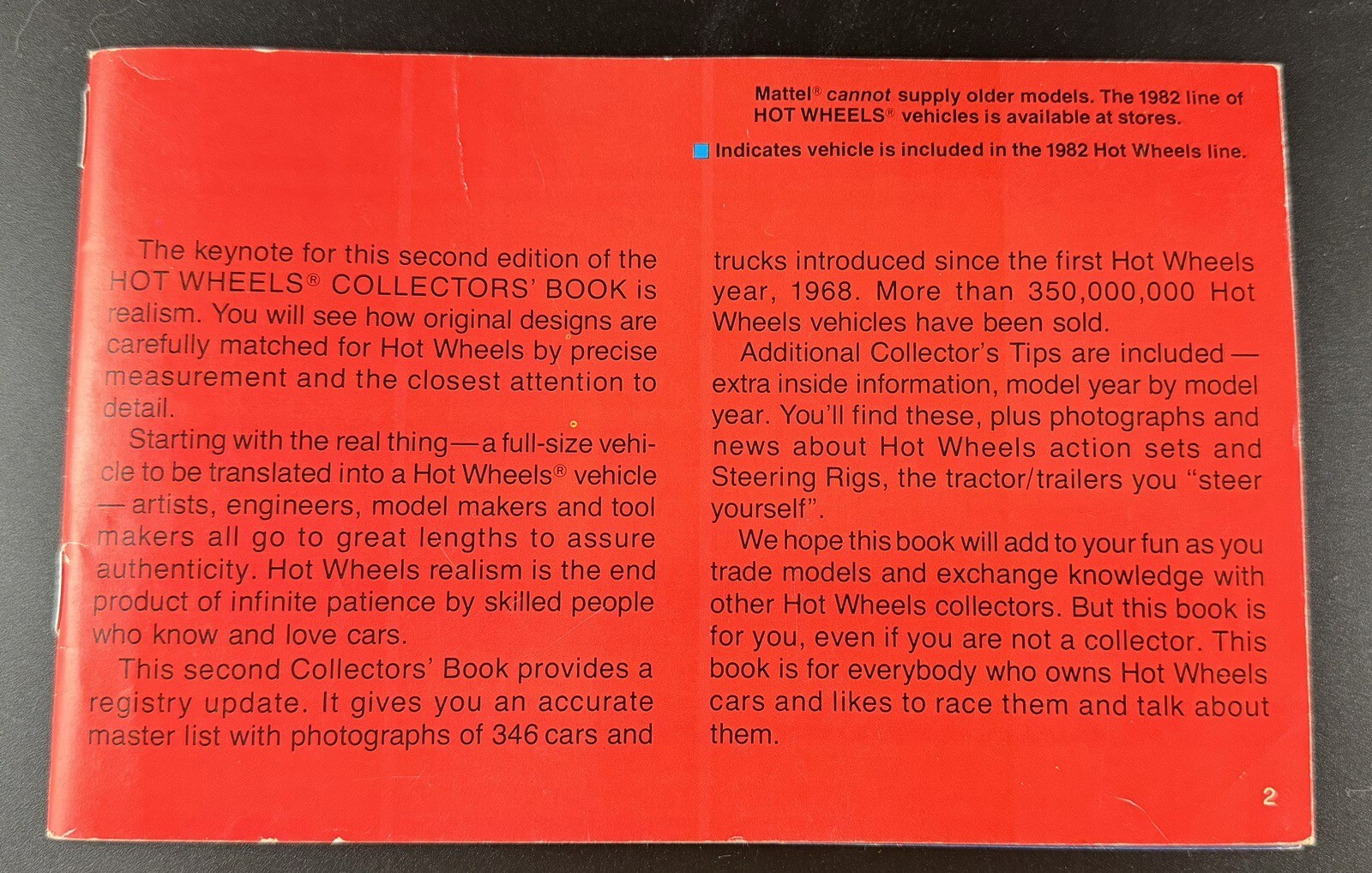 Hot Wheels Collector's Book Revised 1982 Edition Hot Wheels Cars and