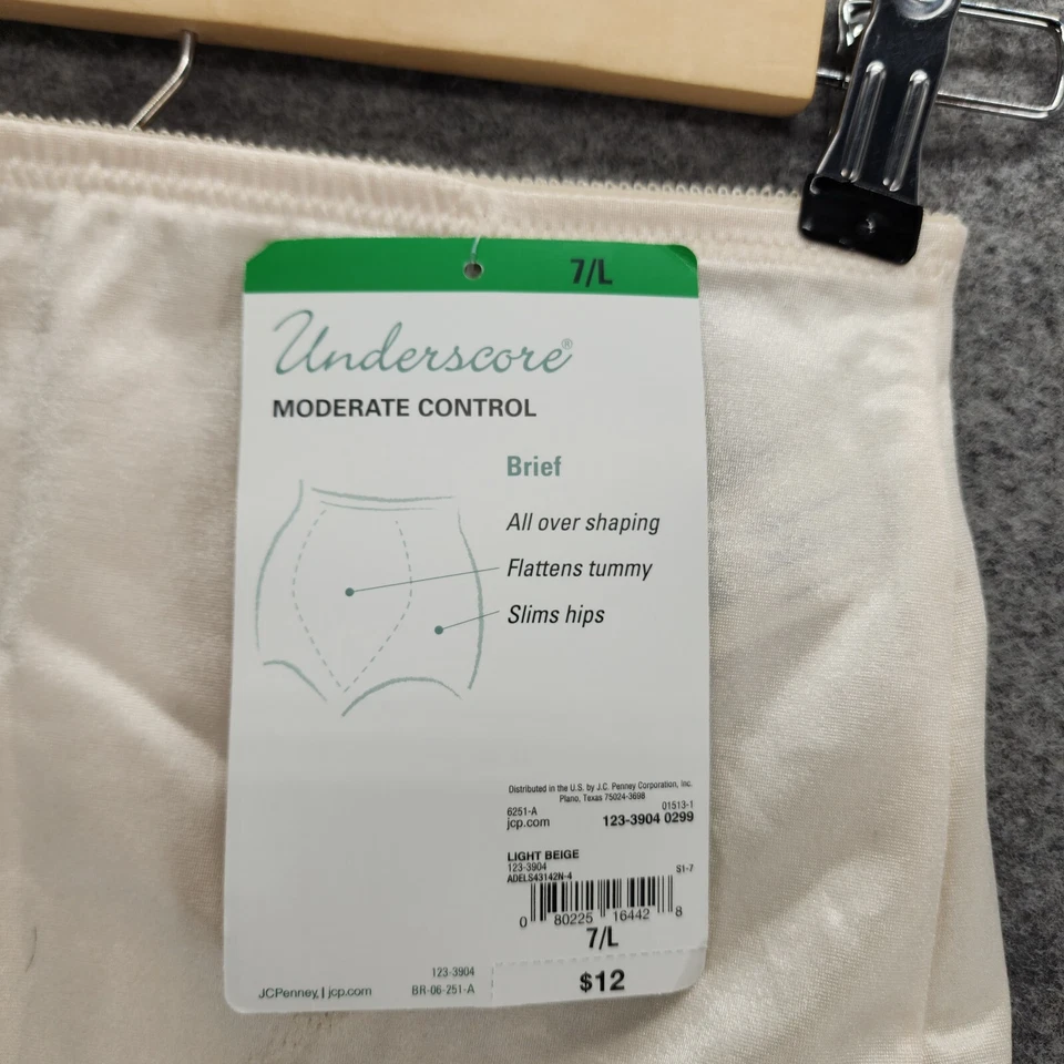 Bragas de nailon Underscore para mujer 7 L calzoncillo de control moderado marfil Foto 4 de 4