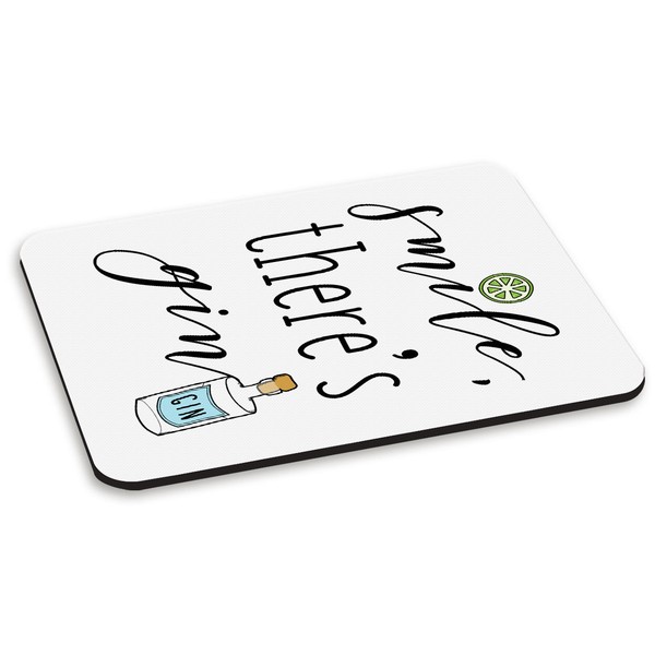 Smile There's Gin Pc Computer Mauspad - Cocktail GeträNk Lustig-image