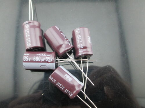 10pcs Nichicon PW 680mfd 35V 680UF electrolytic capacitor 12.5X20mm 105℃ - Picture 1 of 3