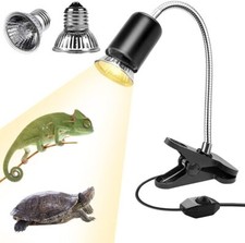 Schildkröte Wärmelampe,Wärmespotlampe für Aquarium Reptil mit Clip 2X E27 Lampen