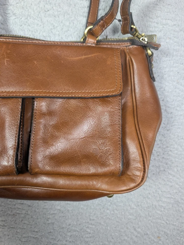 Bolso Bandolera Patricia Nash Cartera Rosetti Coñac Vintage Cuero Distress Foto 3 de 4
