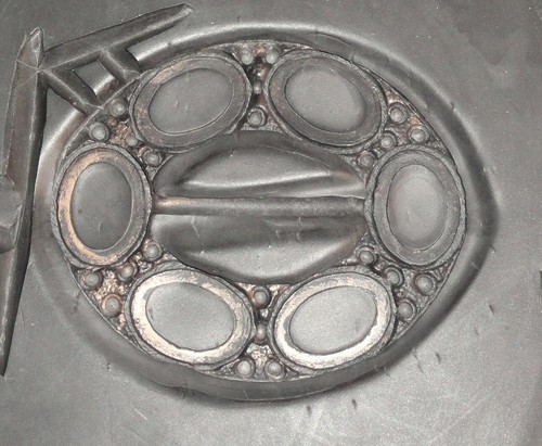 Vintage 12” Rubber Pewter Spin Casting Mold 2 Large Belt Buckles Stars Starfish - Picture 5 of 12