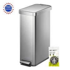 Stainless Steel Trash Can 50L Kitchen Garbage Soft Close Lid 13.2 Gallon Hudson