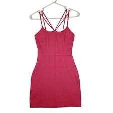 Charlotte Russe Dark Pink Crisscross Strap Bodycon Mini Dress XS