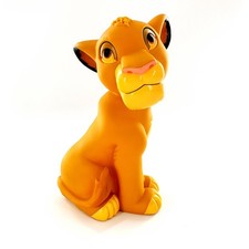 Vintage 1994 Disney The Lion King Simba Coin Piggy Bank w/ Stopper