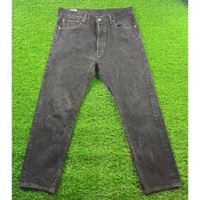 LEVI'S 501 '93 Mens Jeans W34 L30 Straight Leg Button Fly Denim Black Gray