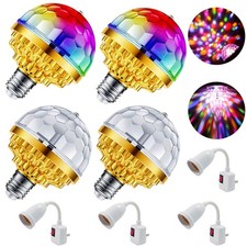 4 Pack Colorful Magic Rotating Ball Light, LED Plug in Disco Ball Light, RGB ...