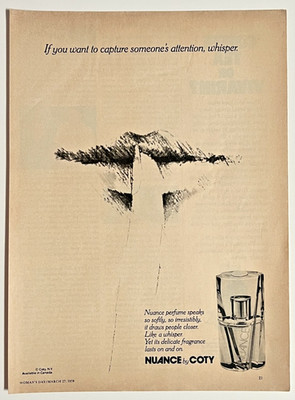 Nuance by Coty Fragrance Perfume Vintage Print Ad 1978