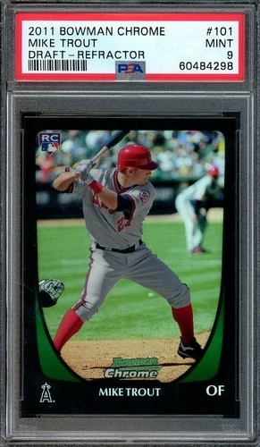 2011 Bowman Chrome #101 Mike Trout RC MINT Draft-Refractor PSA 9 4298