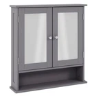 Modern 2 Drawer Mirrored Bathroom Storage Freestanding Bathroom Furniture Grey