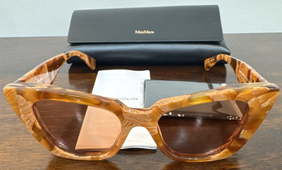 Max Mara EDNA MM0099 56E Havana Cat Eye Tortoise Sunglasses 50-18-140 Brown Lens