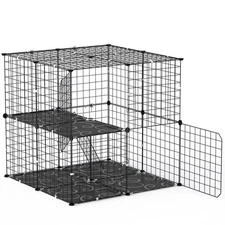 2Tier Black Cat Cage Playpen Pet Enclosures Kitten Kennel Animals Cage Garden