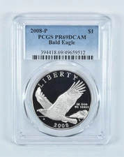 2008-P Bald Eagle Commemorative Dollar PR69 DCAM PCGS Blue Label
