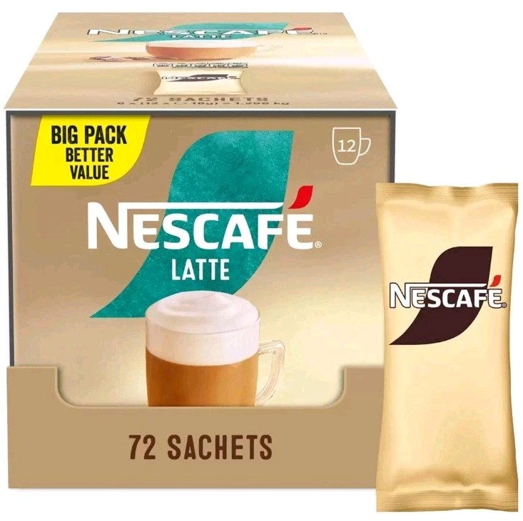 Nescafe Latte Coffee Instant Smooth Drink Add Water Sachets Pack Of 2 X 72x18g - Image 2