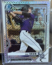 2021 Bowman Chrome Prospects Zac Veen #BCP-3 (RC) Mega Box Refractor Rockies