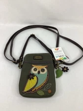 Chala Olive Green Colorful Owl Crossbody Handbag with Convertible Strap NWT