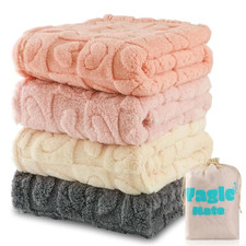 4 Pcs Baby Blankets,Fleece Heart Checkered Blanket, Cozy and Fluffy Crib Blanket