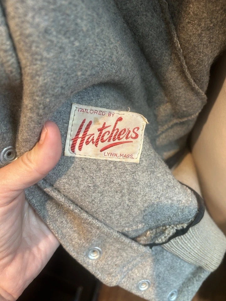 Vintage Hatcher’s 100% Wool Varsity letterman Basketball jacket Sz M GVC - Image 2 of 4