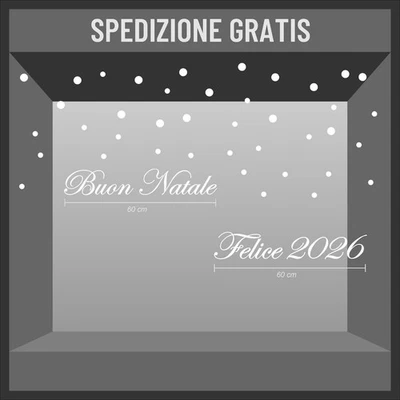 AVERY vetrofanie buon natale adesivi vetrine fiocchi neve buon 2024 a0337