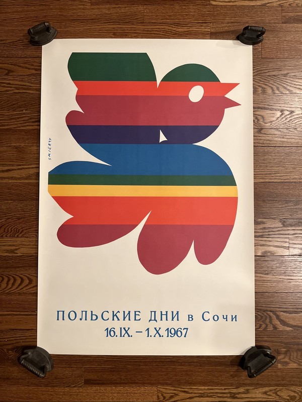 Original 1967 Polish Poster by Waldemar Swierzy for an event in Sochi, Russia