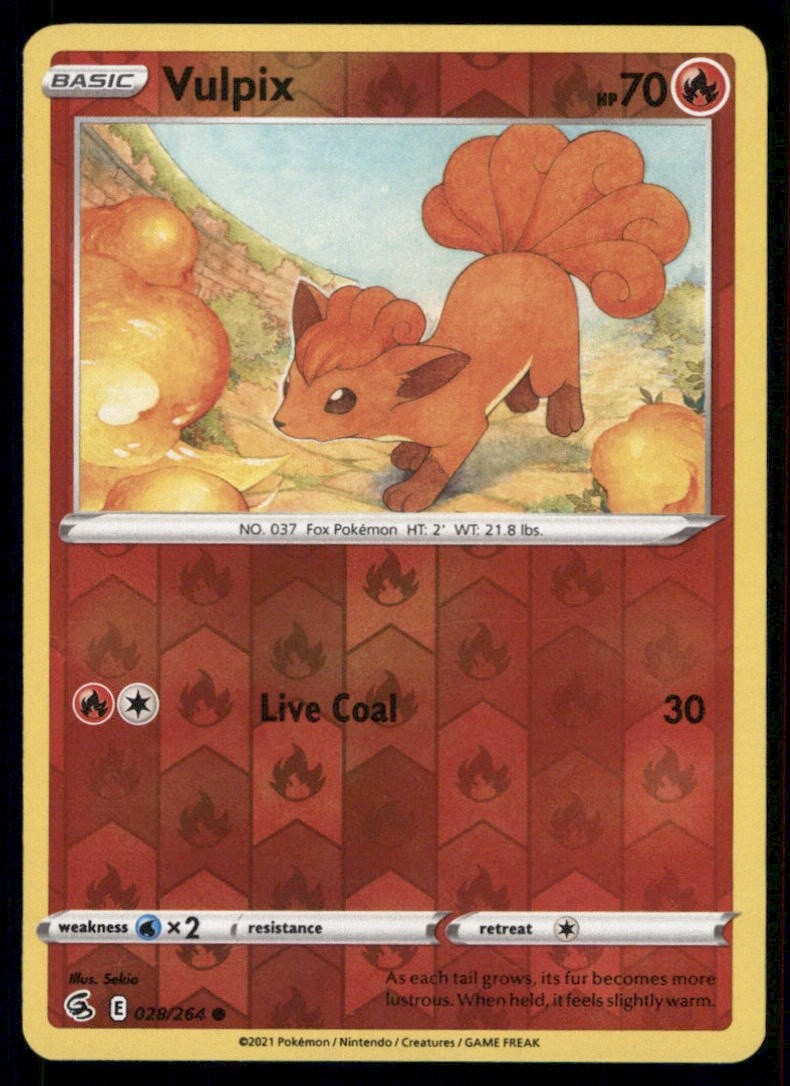 Vulpix (28) 028/264 Common SWSH08: Fusion Strike Pokemon Reverse Holofoil NM