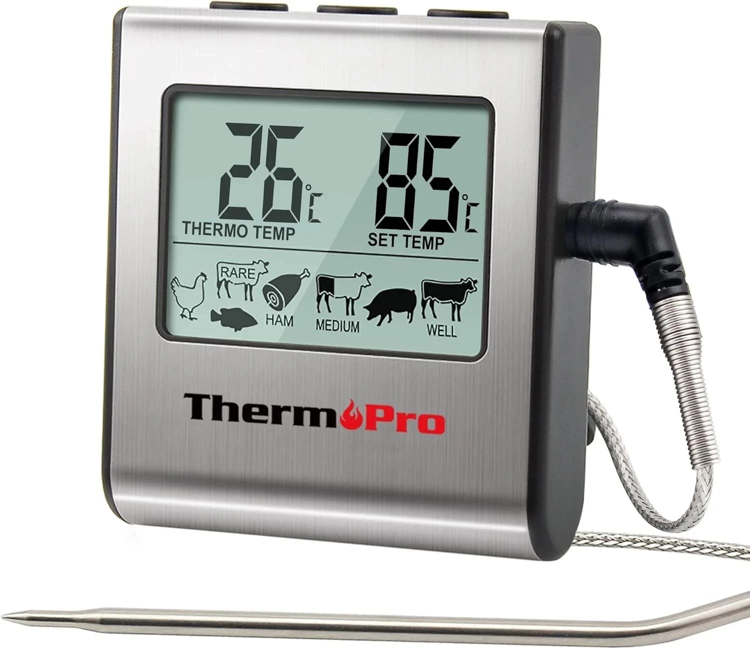 ThermoPro TP16 Digital Meat Thermometer | Long Probe Timer BBQ Oven Use
