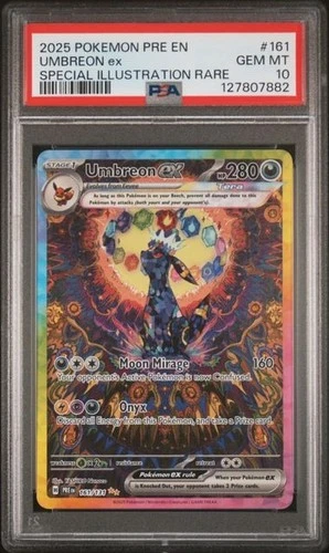 2025 Pokemon PRE Prismatic Evolutions Umbreon EX #161/131 SIR PSA 10 Gem Mint