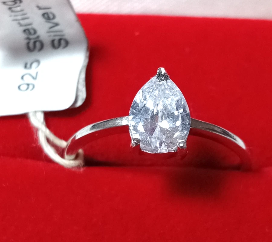 Damen Ring Silber 925 mit weißen Stein