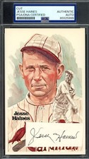 Jesse Haines PSA DNA Coa Signed Perez Steele Cut Postcard Autographed