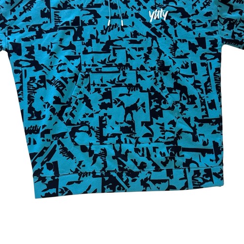 Yitty Fabletics Lizzo Major Label Oversized Hoodie Teal Black Dancing Lady NWOT - Picture 3 of 14