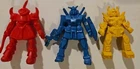 Vintage 1980s Gundam Pencil Topper Lot of 3 Transformers Robots