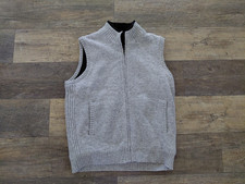 Pendleton Mens Washable Shetland Wool Full Zip Sweater Vest Gray Chevron sz. M