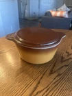 Vintage Pyrex Brown 1 1/2 qt  Baking Mixing Serving Casserole Bowl & Lid #474 B