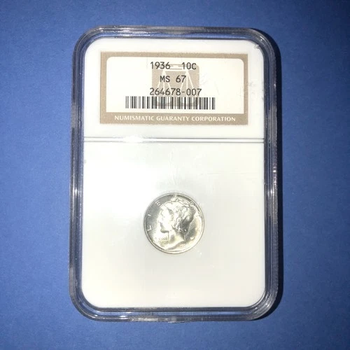 1936 Mercury Dime NGC MS-67 Awesome Uncirculated Gem Stunning
