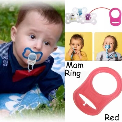 2X Dummy Adapter MAM Ring Dummy Ring Pacifier Clip Silicone Baby Soother Holder