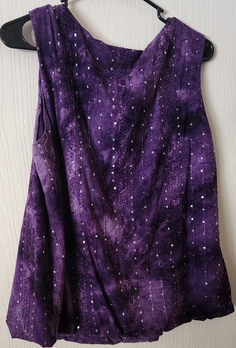 Dressbarn Tank Top Purple Sequined Size Petite XL PXL EUC Casual Dress Layering - Picture 2 of 4