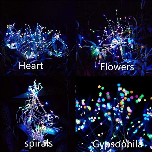 Solar LED Fireworks String Lights Outdoor Garden Path Christmas Party Decor Lamp - Picture 6 of 34