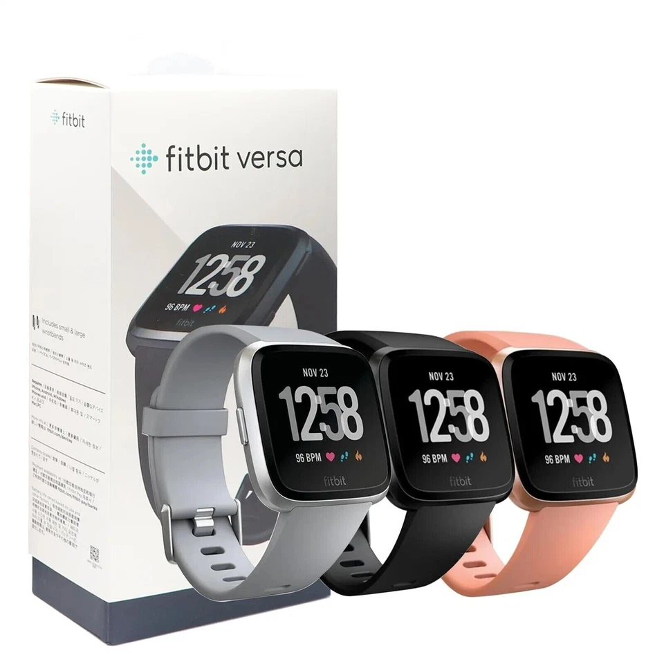 Reloj inteligente Fitbit Versa monitor de ritmo cardíaco para dormir con pulsera S&L EE. UU. NUEVO Foto 2 de 4