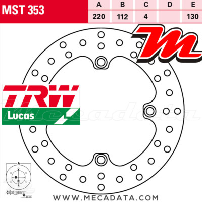 Rear Brake Disc TRW Lucas MST 353 Husqvarna WRE 125 2009