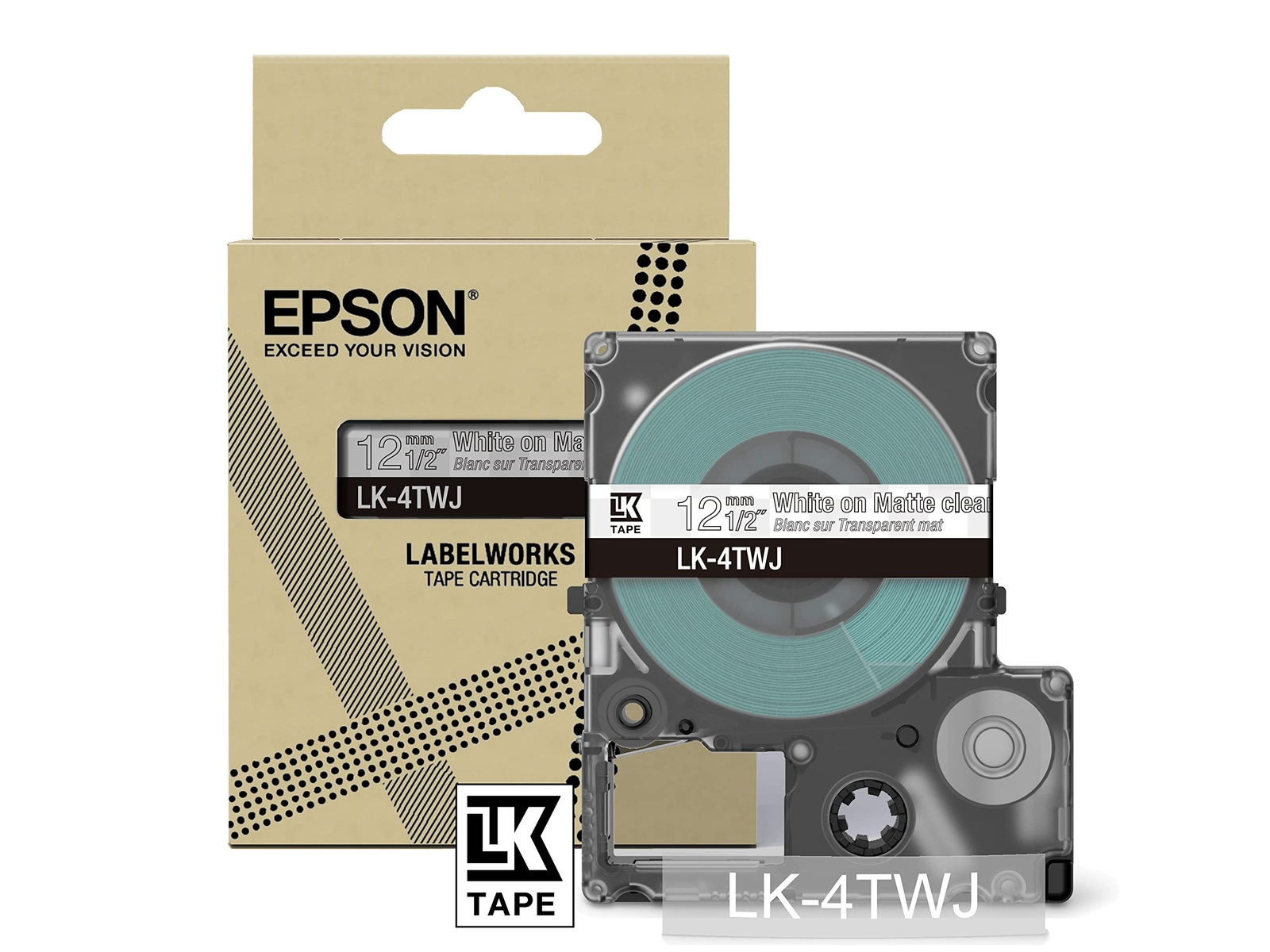 Epson LK-6TBJ Black on Matte Clear Tape Cartridge 24mm - C53S672067 TONER NUOVO