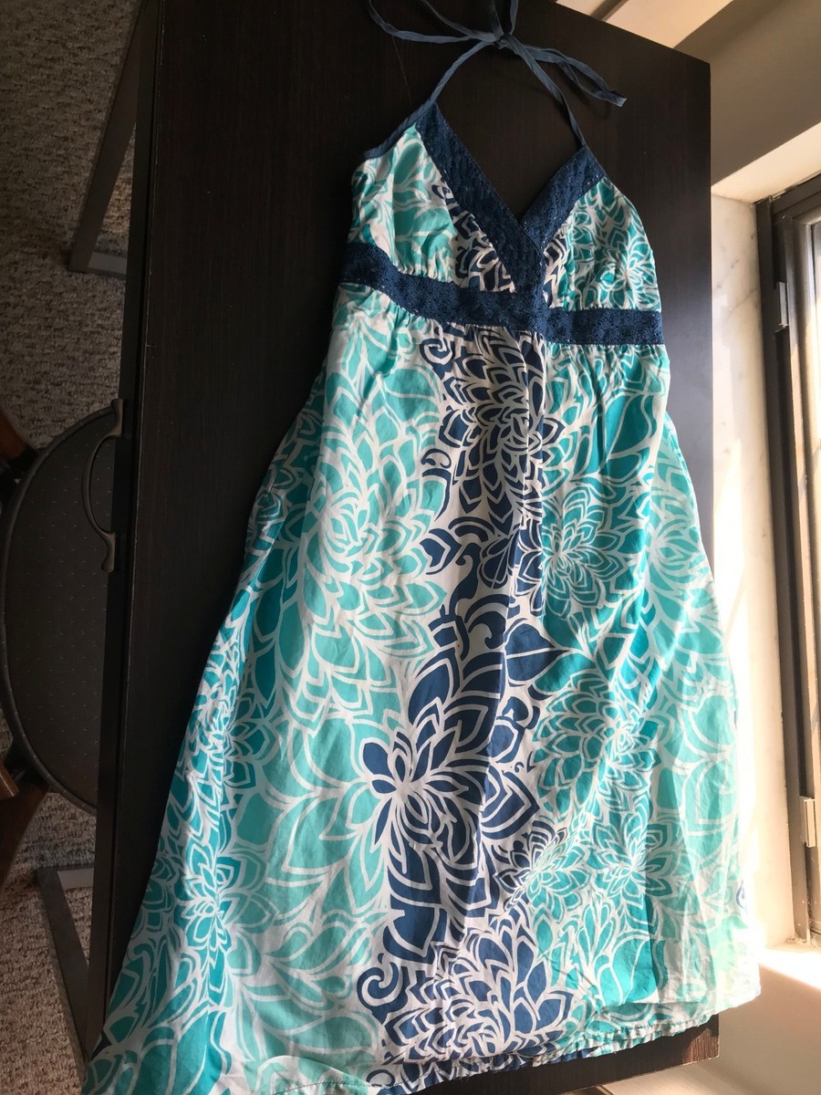 aeropostale blue floral dress Floral Scoop-Neck Fit & Flare Dress