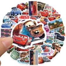50 PCS Disney Cars Lightning McQueen Stickers Pack   Perfect for Laptops, Cars,