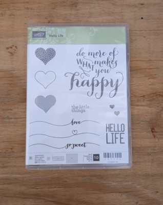 Stampin' Up! Hello Life Stamp Set RARE Happy, Love, Life, Sweet