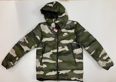 Mens Nike Sportswear Down Fill Windrunner Jacket BV4763-222 Olive Size LARGE