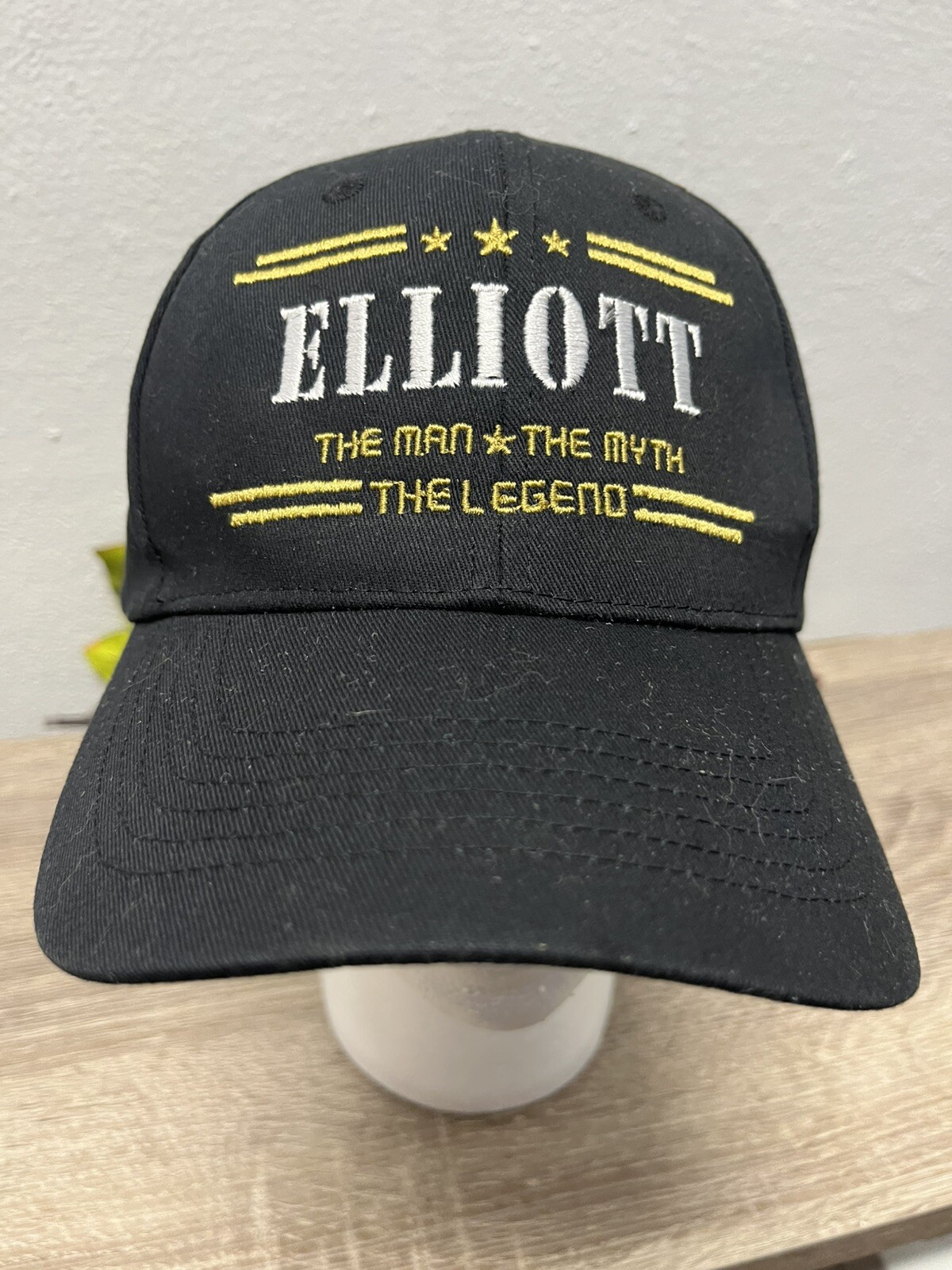 ELLIOTT- THE MAN THE MYTH THE LEGEND ADJUSTABLE Hook & Loop BASEBALL HAT BLACK