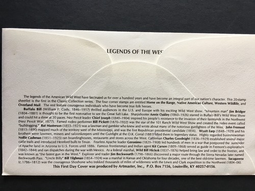 Legenden des Westens Briefmarken Geronimo Sacagawea Kit Carson Tilgham 29c - Bild 2 von 2